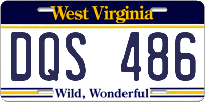 WV license plate DQS486