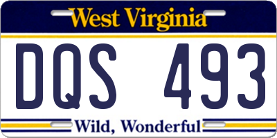 WV license plate DQS493