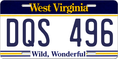 WV license plate DQS496