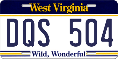 WV license plate DQS504