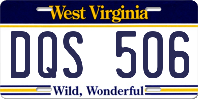 WV license plate DQS506