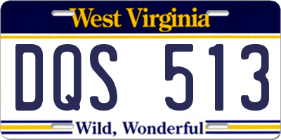 WV license plate DQS513