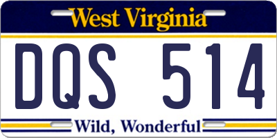 WV license plate DQS514