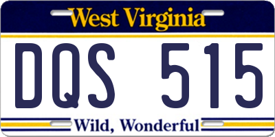 WV license plate DQS515