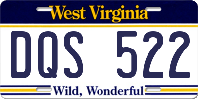 WV license plate DQS522