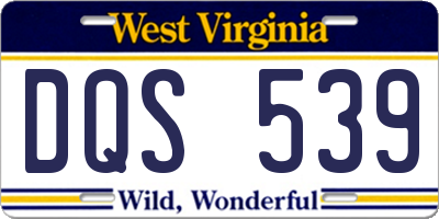 WV license plate DQS539