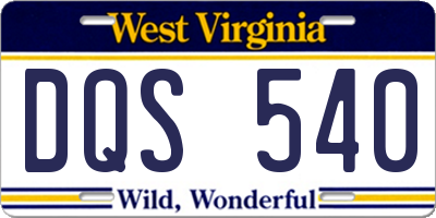 WV license plate DQS540