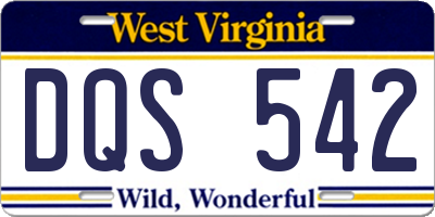 WV license plate DQS542