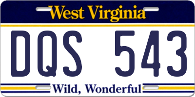 WV license plate DQS543