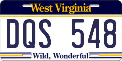 WV license plate DQS548