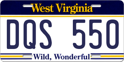 WV license plate DQS550
