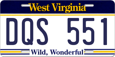 WV license plate DQS551