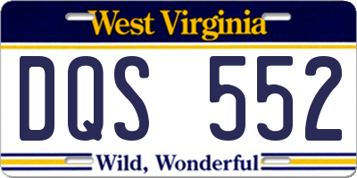 WV license plate DQS552
