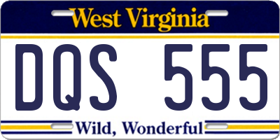 WV license plate DQS555