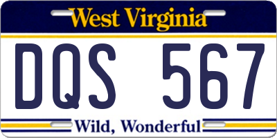 WV license plate DQS567