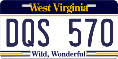 WV license plate DQS570