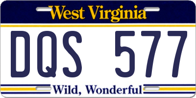 WV license plate DQS577