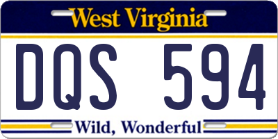 WV license plate DQS594