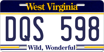 WV license plate DQS598