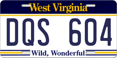 WV license plate DQS604