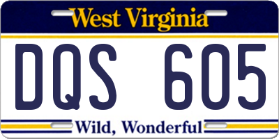 WV license plate DQS605