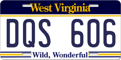 WV license plate DQS606
