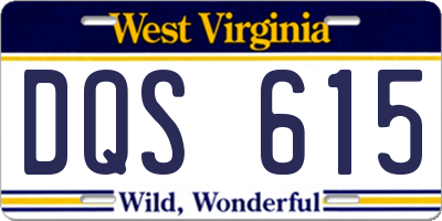 WV license plate DQS615