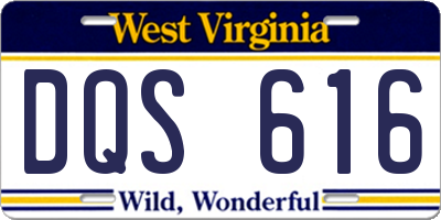 WV license plate DQS616
