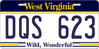 WV license plate DQS623