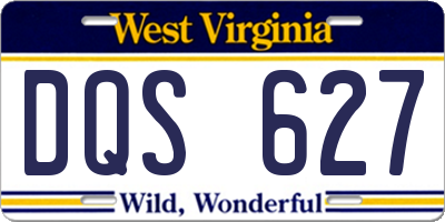 WV license plate DQS627