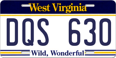 WV license plate DQS630