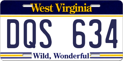 WV license plate DQS634