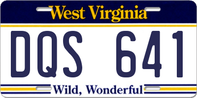 WV license plate DQS641
