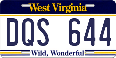 WV license plate DQS644