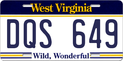 WV license plate DQS649