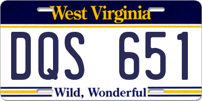 WV license plate DQS651