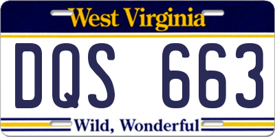WV license plate DQS663