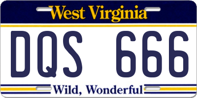 WV license plate DQS666
