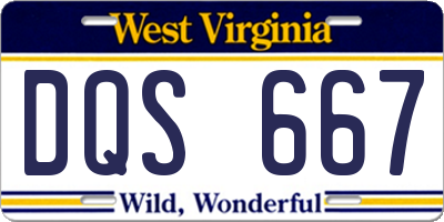 WV license plate DQS667