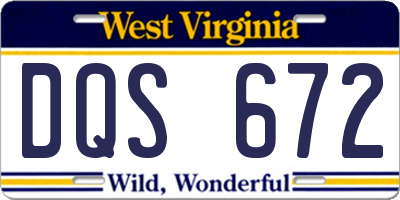 WV license plate DQS672