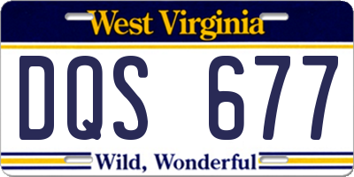 WV license plate DQS677