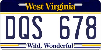 WV license plate DQS678