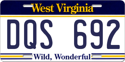 WV license plate DQS692