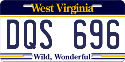 WV license plate DQS696