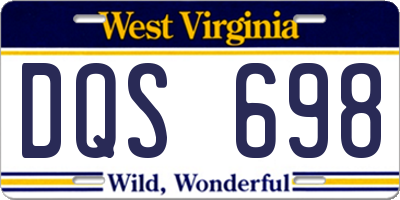 WV license plate DQS698