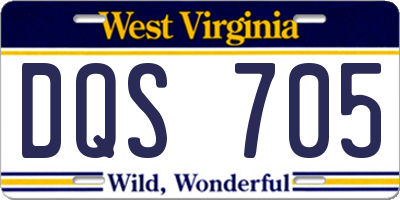 WV license plate DQS705