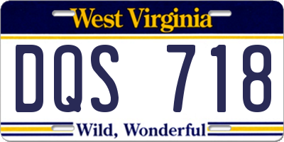 WV license plate DQS718