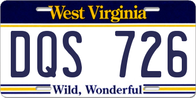 WV license plate DQS726
