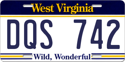 WV license plate DQS742
