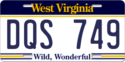 WV license plate DQS749